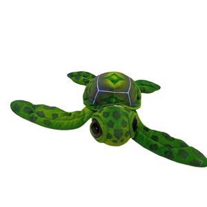 Fiesta 2008 Green With Brown Big Eyed Sea Turtle Tortoise Slowpoke Sea Life 11"
